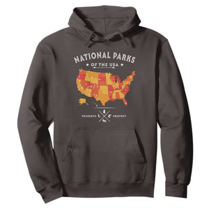 Protect Our National Parks Hoodie Of The Usa Map NPS TS10 Dark Chocolate Print Your Wear