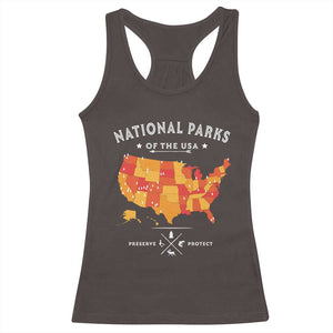 Protect Our National Parks Racerback Tank Top Of The Usa Map NPS TS10 Dark Chocolate Print Your Wear