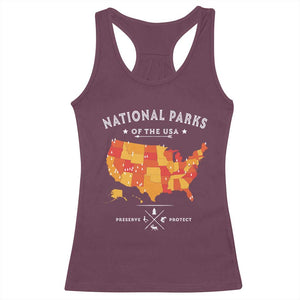 Protect Our National Parks Racerback Tank Top Of The Usa Map NPS TS10 Maroon Print Your Wear