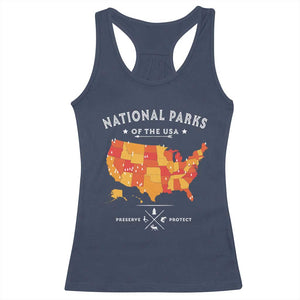 Protect Our National Parks Racerback Tank Top Of The Usa Map NPS TS10 Navy Print Your Wear
