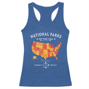 Protect Our National Parks Racerback Tank Top Of The Usa Map NPS TS10 Royal Blue Print Your Wear