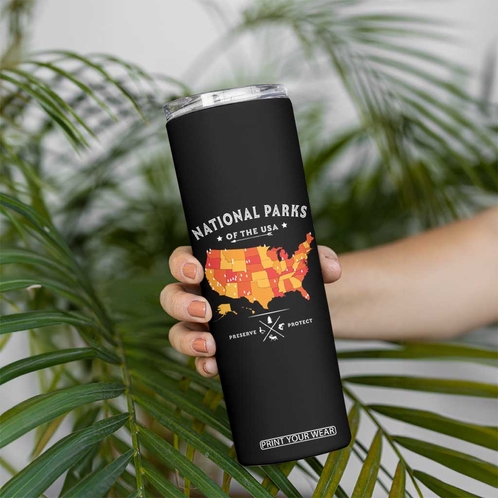 Protect Our National Parks Skinny Tumbler Of The Usa Map NPS TS10 Print Your Wear