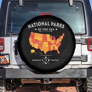 Protect Our National Parks Spare Tire Cover Of The Usa Map NPS TS10 No hole Black Print Your Wear