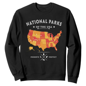 Protect Our National Parks Sweatshirt Of The Usa Map NPS TS10 Black Print Your Wear