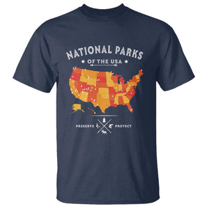 Protect Our National Parks T Shirt Of The Usa Map NPS TS10 Navy Print Your Wear