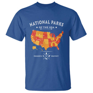 Protect Our National Parks T Shirt Of The Usa Map NPS TS10 Royal Blue Print Your Wear