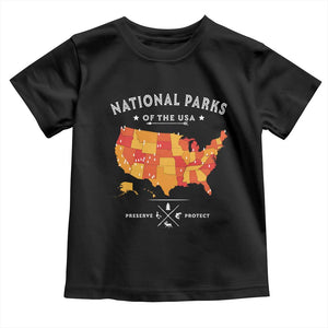 Protect Our National Parks Toddler T Shirt Of The Usa Map NPS TS10 Black Print Your Wear