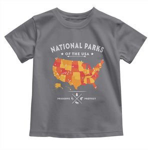 Protect Our National Parks Toddler T Shirt Of The Usa Map NPS TS10 Charcoal Print Your Wear
