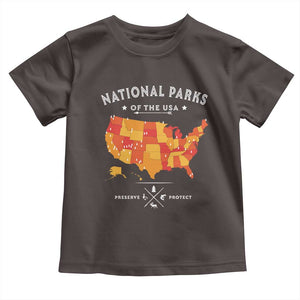 Protect Our National Parks Toddler T Shirt Of The Usa Map NPS TS10 Dark Chocolate Print Your Wear