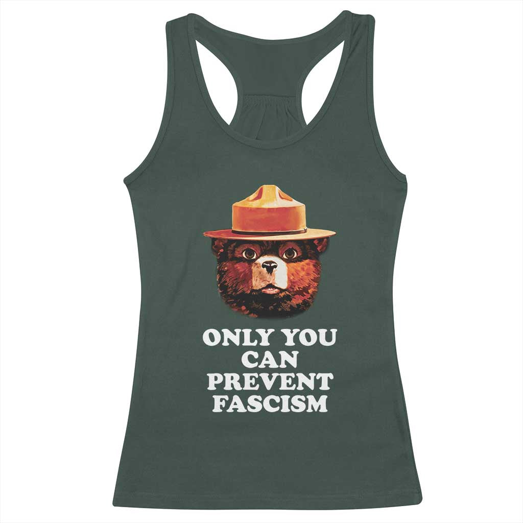 Protect Our National Parks Racerback Tank Top NPS Bear TS10 Dark Forest Green Print Your Wear
