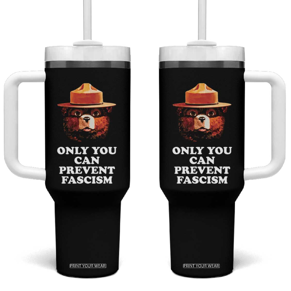 Protect Our National Parks Tumbler With Handle NPS Bear TS10 One Size: 40 oz Black Print Your Wear