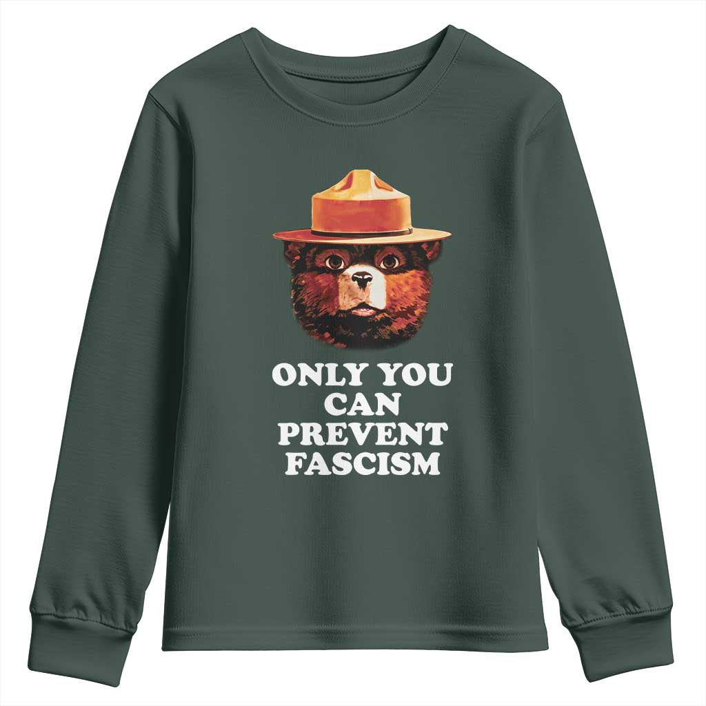 Protect Our National Parks Youth Sweatshirt NPS Bear TS10 Dark Forest Green Print Your Wear
