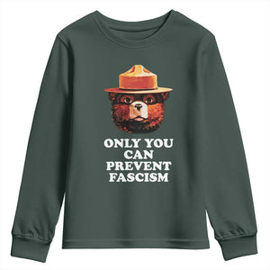 Protect Our National Parks Youth Sweatshirt NPS Bear TS10 Dark Forest Green Print Your Wear