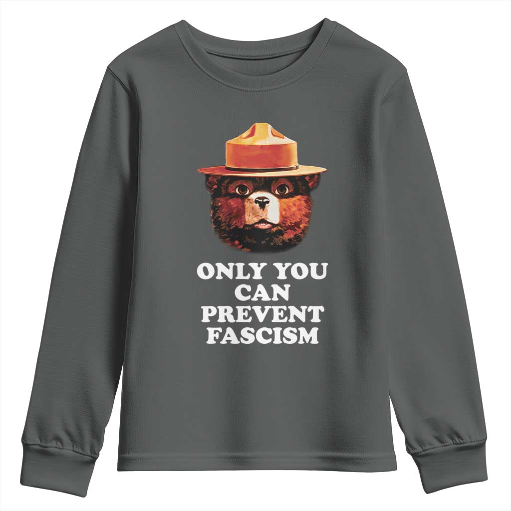 Protect Our National Parks Youth Sweatshirt NPS Bear TS10 Dark Heather Print Your Wear