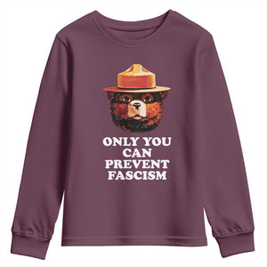 Protect Our National Parks Youth Sweatshirt NPS Bear TS10 Maroon Print Your Wear