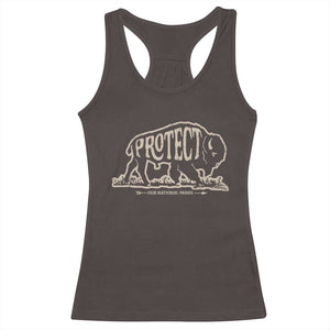 Protect Our National Parks Racerback Tank Top Bison Buffalo Vintage TS10 Dark Chocolate Print Your Wear