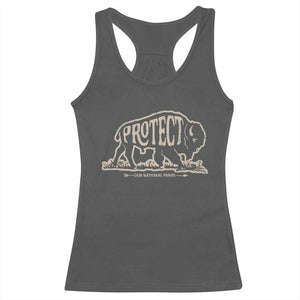 Protect Our National Parks Racerback Tank Top Bison Buffalo Vintage TS10 Dark Heather Print Your Wear