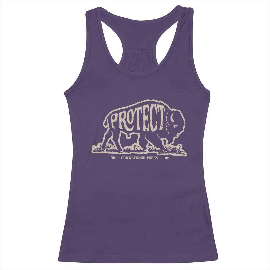 Protect Our National Parks Racerback Tank Top Bison Buffalo Vintage TS10 Purple Print Your Wear