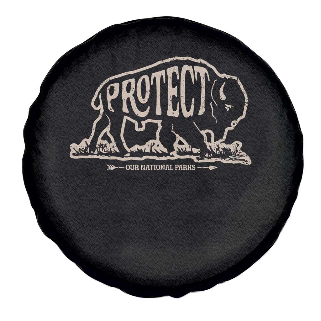 Protect Our National Parks Spare Tire Cover Bison Buffalo Vintage TS10 Print Your Wear