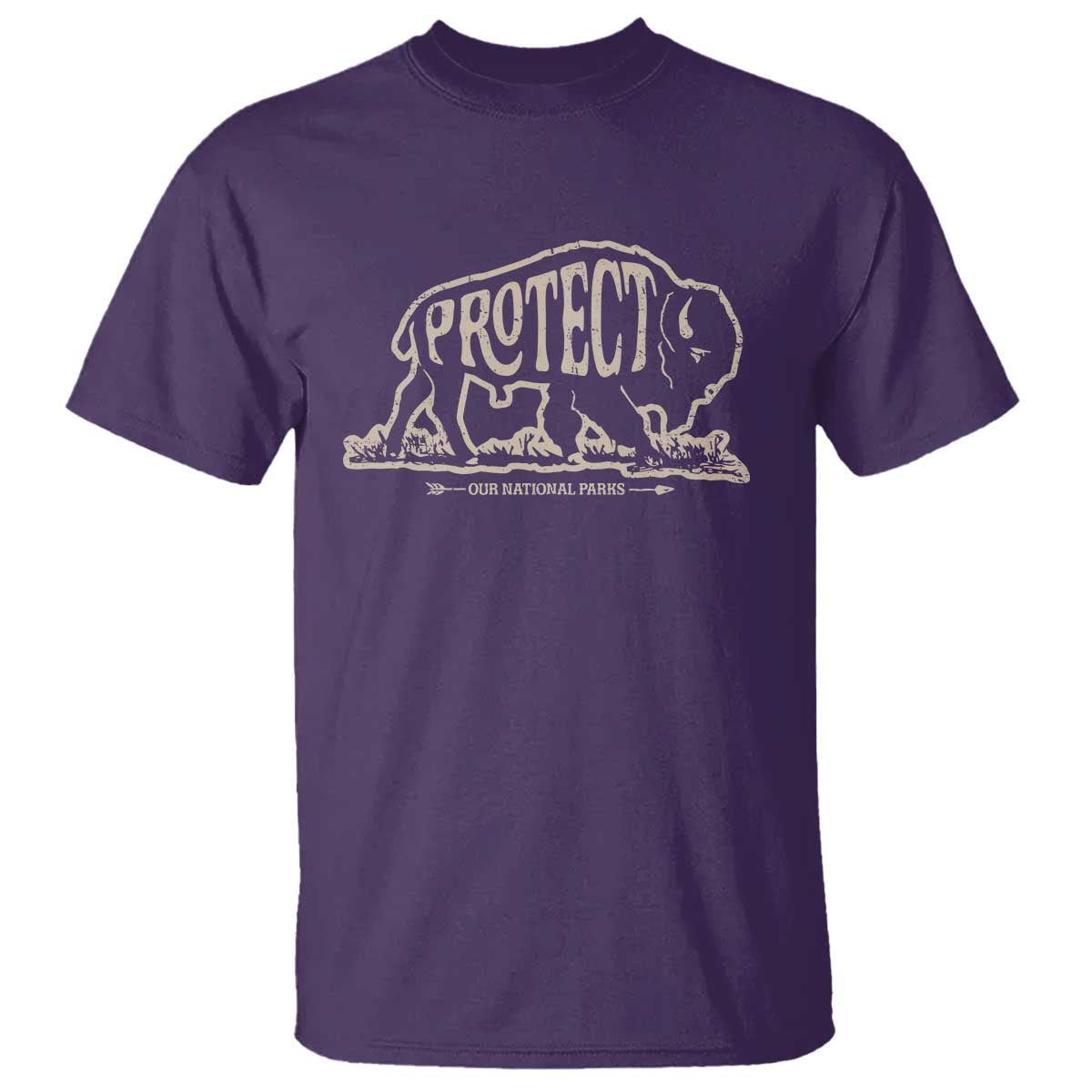Protect Our National Parks T Shirt Bison Buffalo Vintage TS10 Purple Print Your Wear
