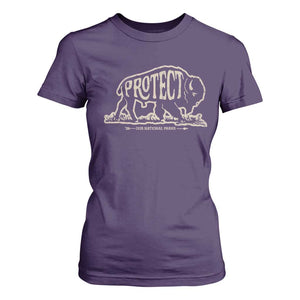 Protect Our National Parks T Shirt For Women Bison Buffalo Vintage TS10 Purple Print Your Wear