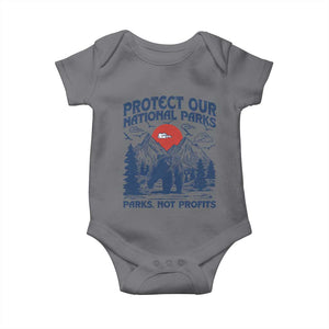 Protect Our National Parks Baby Onesie Parks Not Profits Wildlife Forestcore TS10 Charcoal Print Your Wear