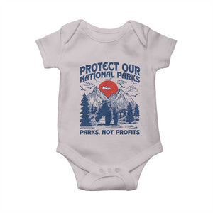 Protect Our National Parks Baby Onesie Parks Not Profits Wildlife Forestcore TS10 Ice Gray Print Your Wear