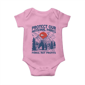 Protect Our National Parks Baby Onesie Parks Not Profits Wildlife Forestcore TS10 Light Pink Print Your Wear