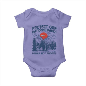 Protect Our National Parks Baby Onesie Parks Not Profits Wildlife Forestcore TS10 Violet Print Your Wear