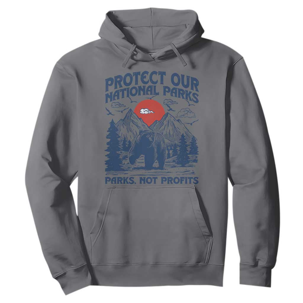 Protect Our National Parks Hoodie Parks Not Profits Wildlife Forestcore TS10 Charcoal Print Your Wear