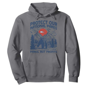 Protect Our National Parks Hoodie Parks Not Profits Wildlife Forestcore TS10 Charcoal Print Your Wear