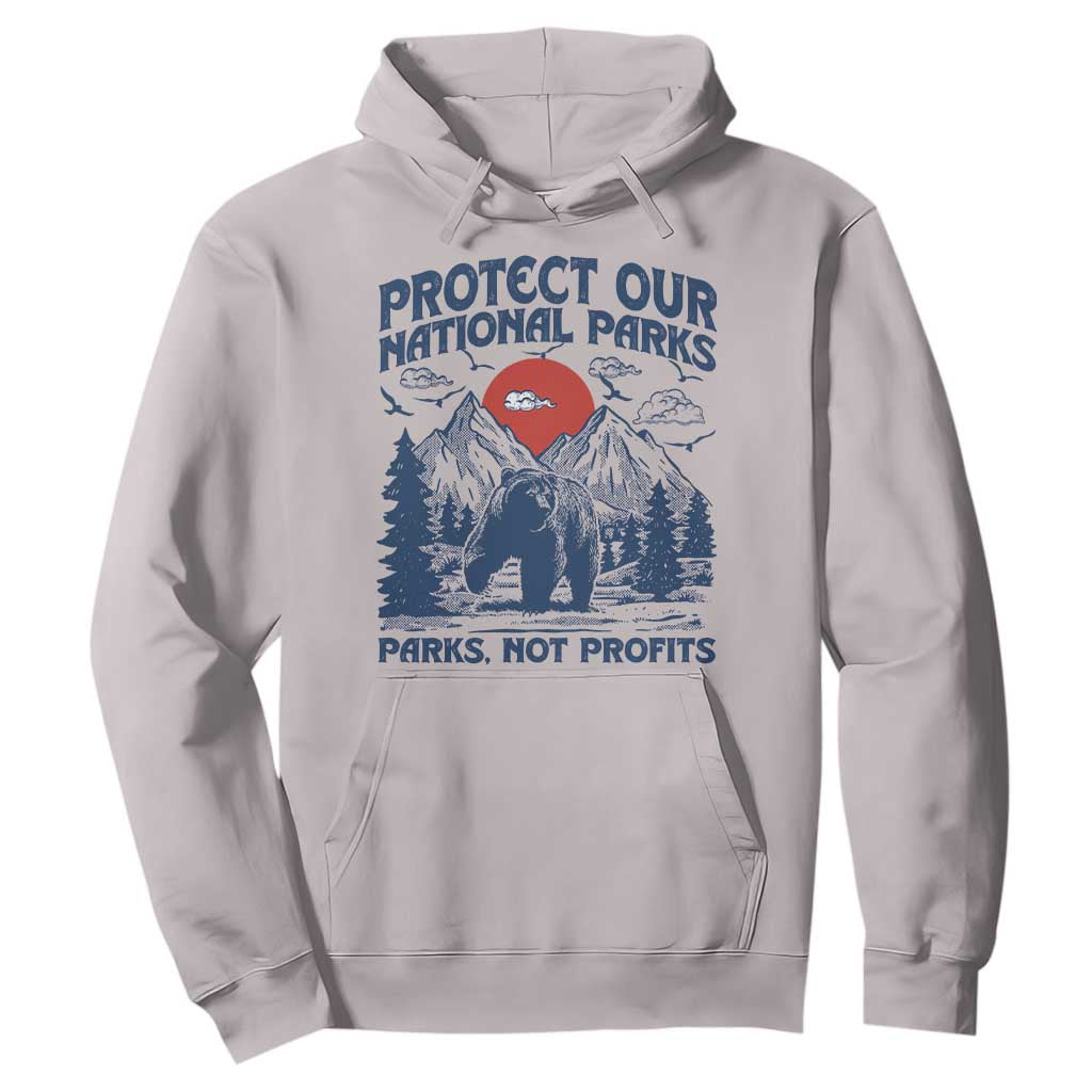 Protect Our National Parks Hoodie Parks Not Profits Wildlife Forestcore TS10 Ice Gray Print Your Wear