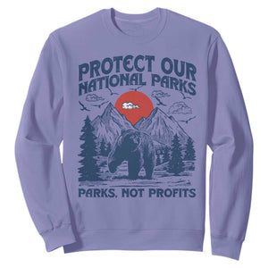 Protect Our National Parks Sweatshirt Parks Not Profits Wildlife Forestcore TS10 Violet Print Your Wear