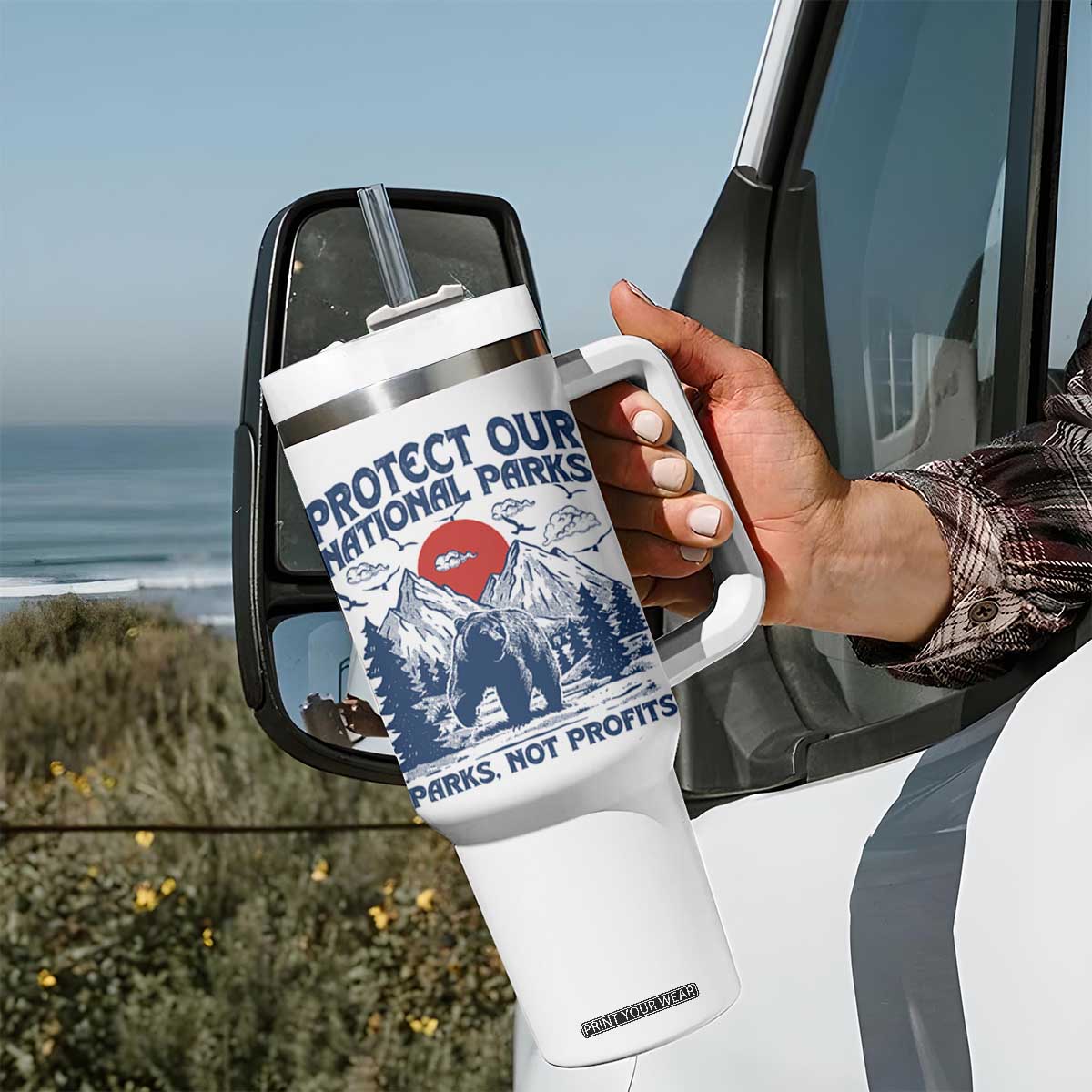 Protect Our National Parks Tumbler With Handle Parks Not Profits Wildlife Forestcore TS10 Print Your Wear
