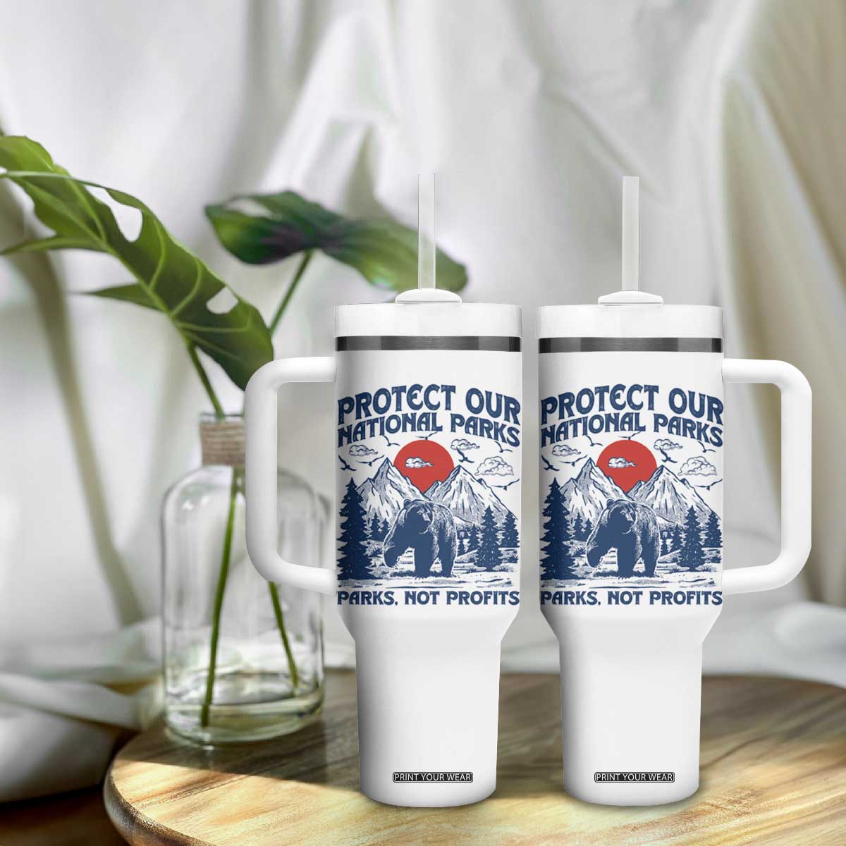 Protect Our National Parks Tumbler With Handle Parks Not Profits Wildlife Forestcore TS10 Print Your Wear