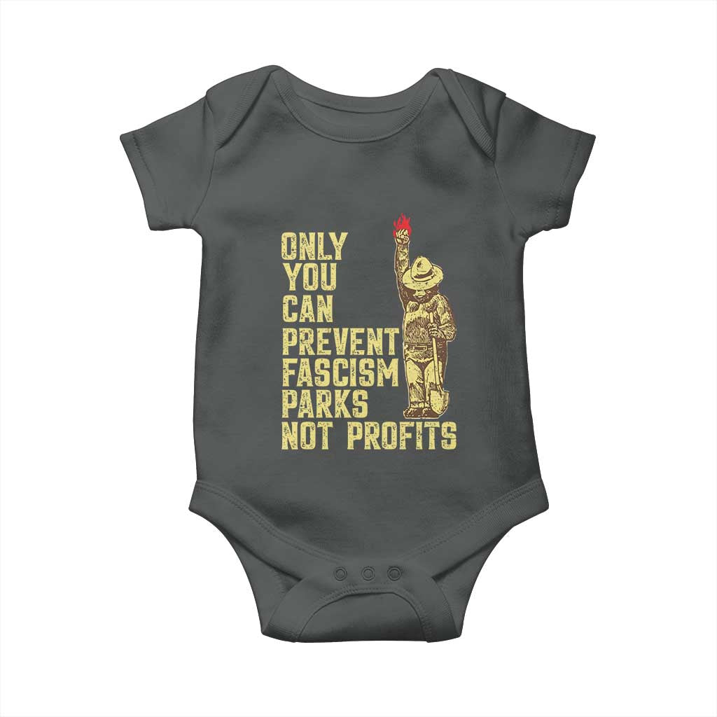 Protect Our National Parks Baby Onesie Bear Progressive Funny Gift TS10 Dark Heather Print Your Wear