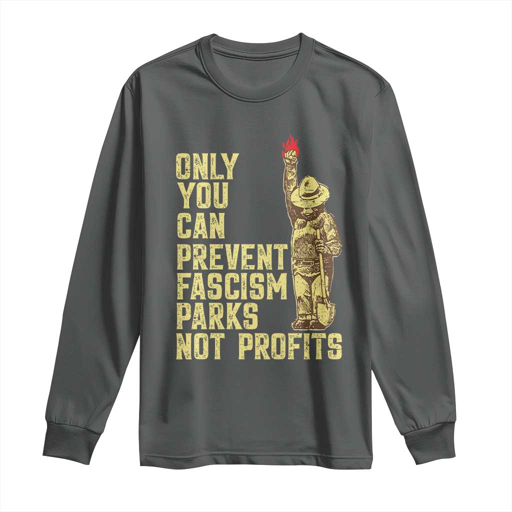 Protect Our National Parks Long Sleeve Shirt Bear Progressive Funny Gift TS10 Dark Heather Print Your Wear