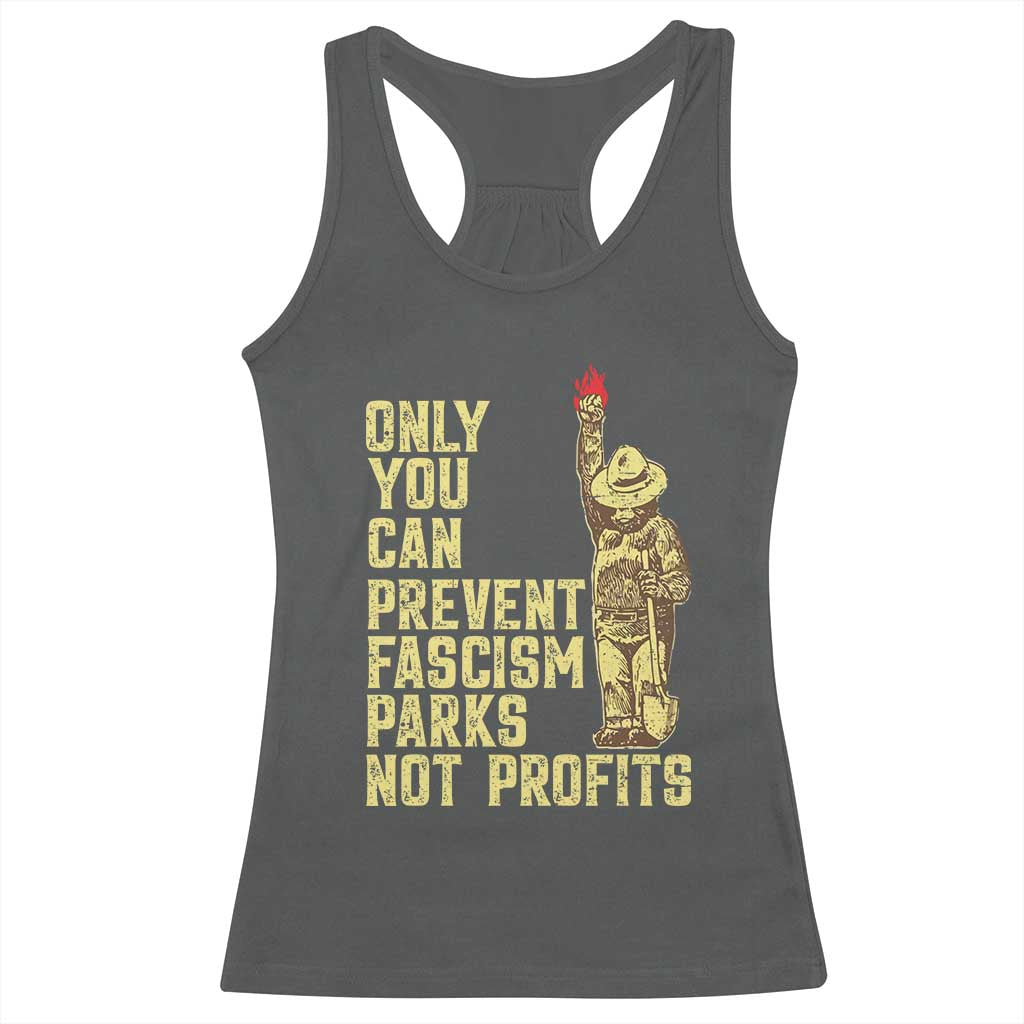 Protect Our National Parks Racerback Tank Top Bear Progressive Funny Gift TS10 Dark Heather Print Your Wear