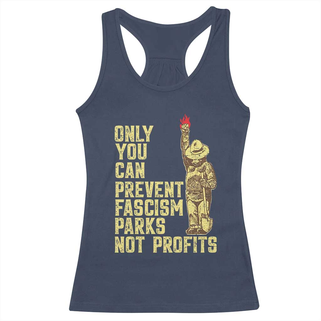 Protect Our National Parks Racerback Tank Top Bear Progressive Funny Gift TS10 Navy Print Your Wear