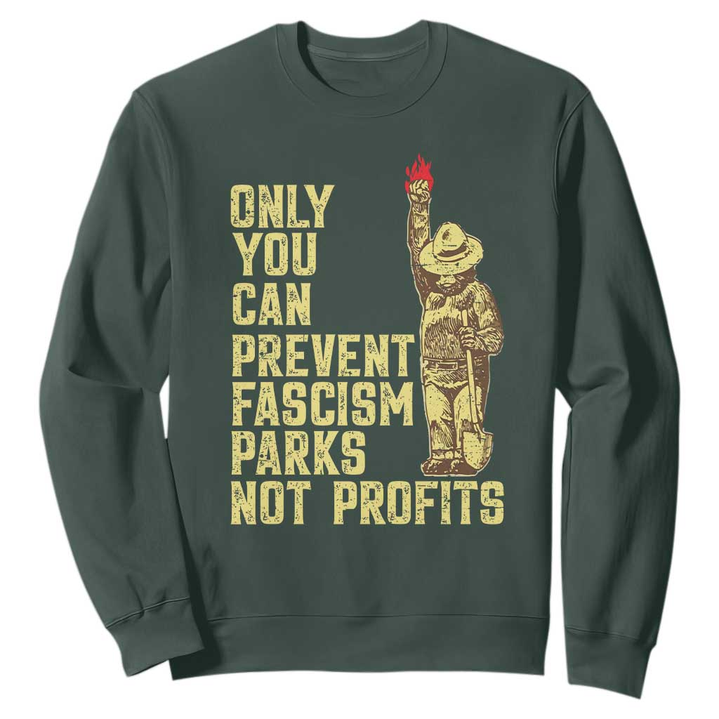 Protect Our National Parks Sweatshirt Bear Progressive Funny Gift TS10 Dark Forest Green Print Your Wear
