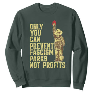 Protect Our National Parks Sweatshirt Bear Progressive Funny Gift TS10 Dark Forest Green Print Your Wear