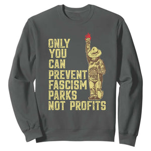 Protect Our National Parks Sweatshirt Bear Progressive Funny Gift TS10 Dark Heather Print Your Wear