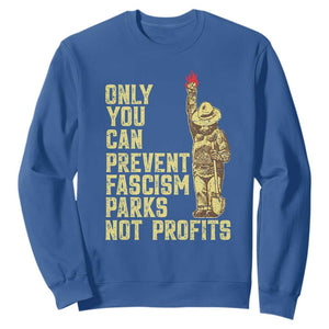 Protect Our National Parks Sweatshirt Bear Progressive Funny Gift TS10 Royal Blue Print Your Wear