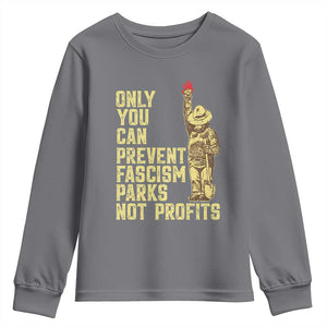Protect Our National Parks Youth Sweatshirt Bear Progressive Funny Gift TS10 Charcoal Print Your Wear