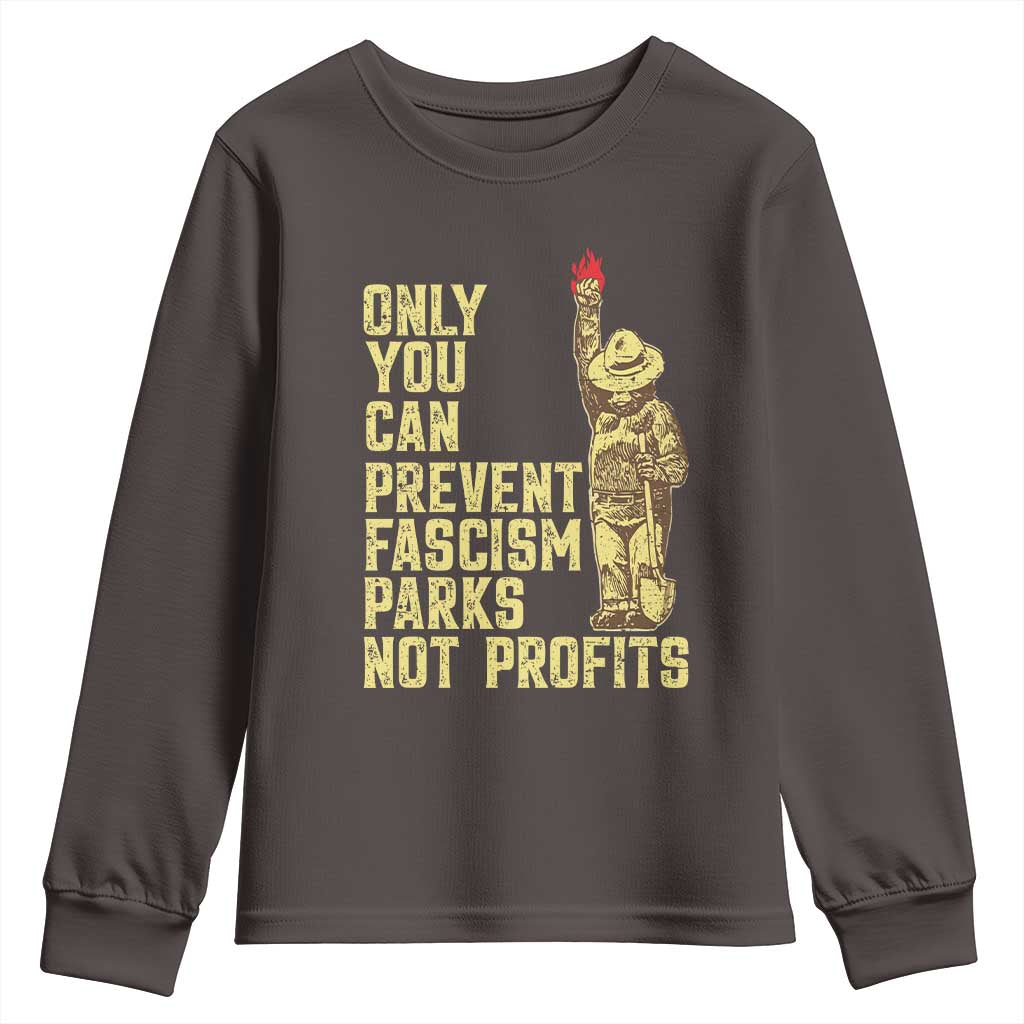 Protect Our National Parks Youth Sweatshirt Bear Progressive Funny Gift TS10 Dark Chocolate Print Your Wear