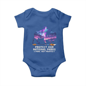 Protect Our National Parks Baby Onesie Bison Forest Starscape Aurora TS10 Royal Blue Print Your Wear