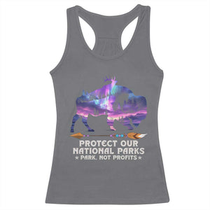 Protect Our National Parks Racerback Tank Top Bison Forest Starscape Aurora TS10 Charcoal Print Your Wear