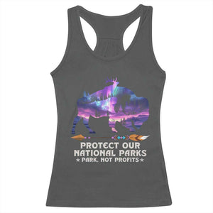 Protect Our National Parks Racerback Tank Top Bison Forest Starscape Aurora TS10 Dark Heather Print Your Wear