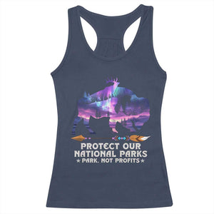 Protect Our National Parks Racerback Tank Top Bison Forest Starscape Aurora TS10 Navy Print Your Wear