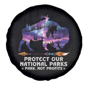Protect Our National Parks Spare Tire Cover Bison Forest Starscape Aurora TS10 Print Your Wear